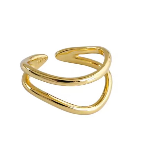 Anthropologie | 14K Gold filled Adjustable Stacker Ring - Picture 2 of 5